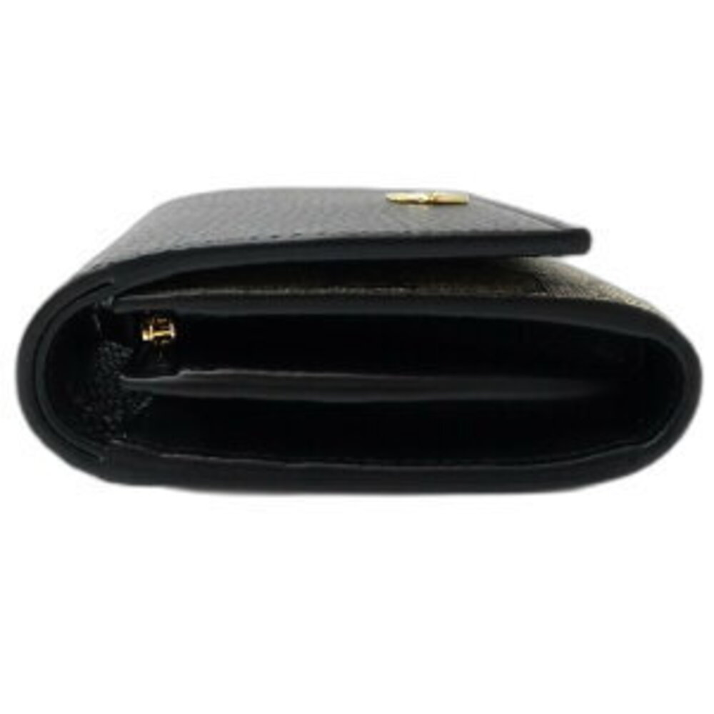 Gucci Compact Flap Wallet GG Marmont Leather Bi fold Black Beige - Picture 4 of 9